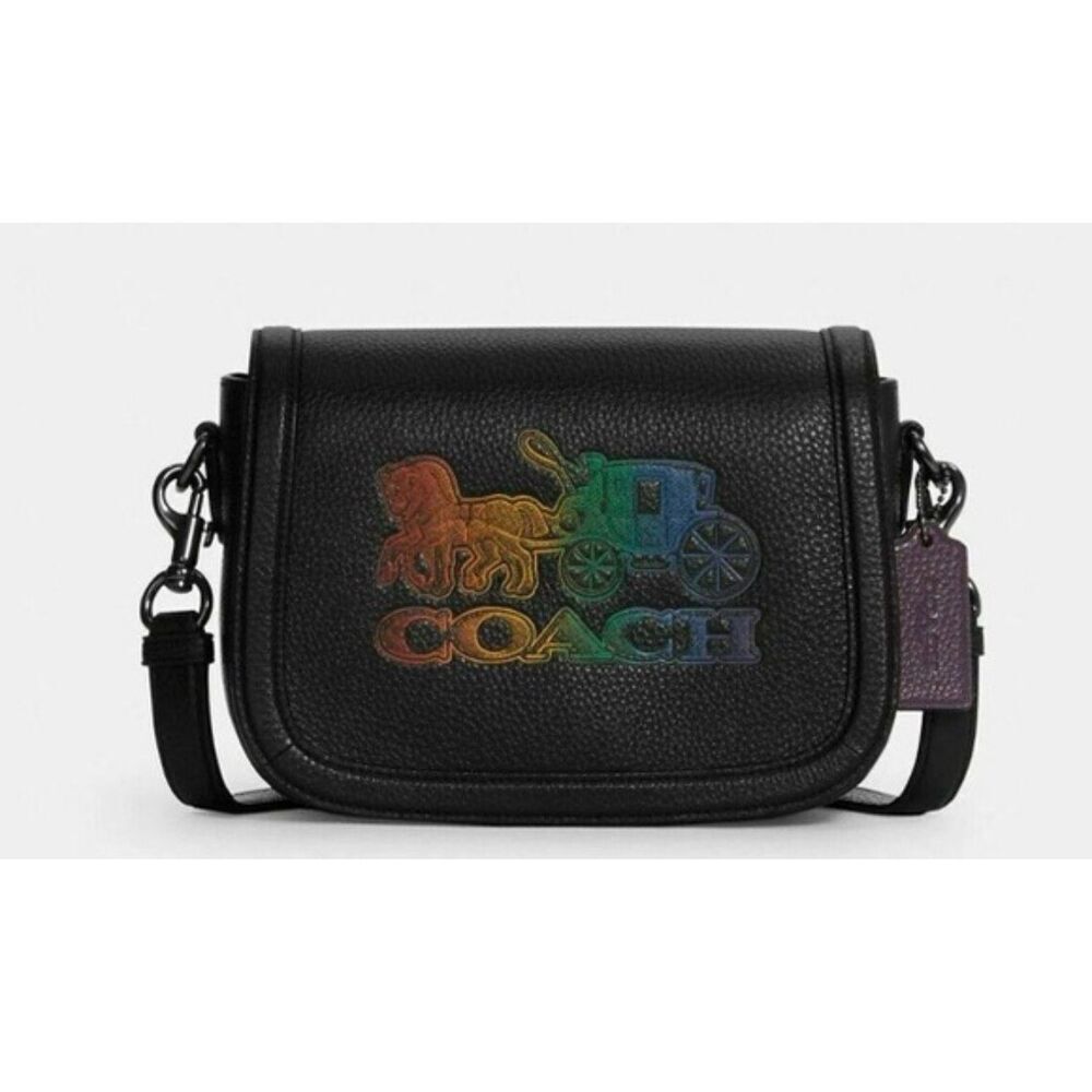 COACh rainbow horse & carriage crossbody/shoulder bag/purse pocketbook handbag - Picture 1 of 14